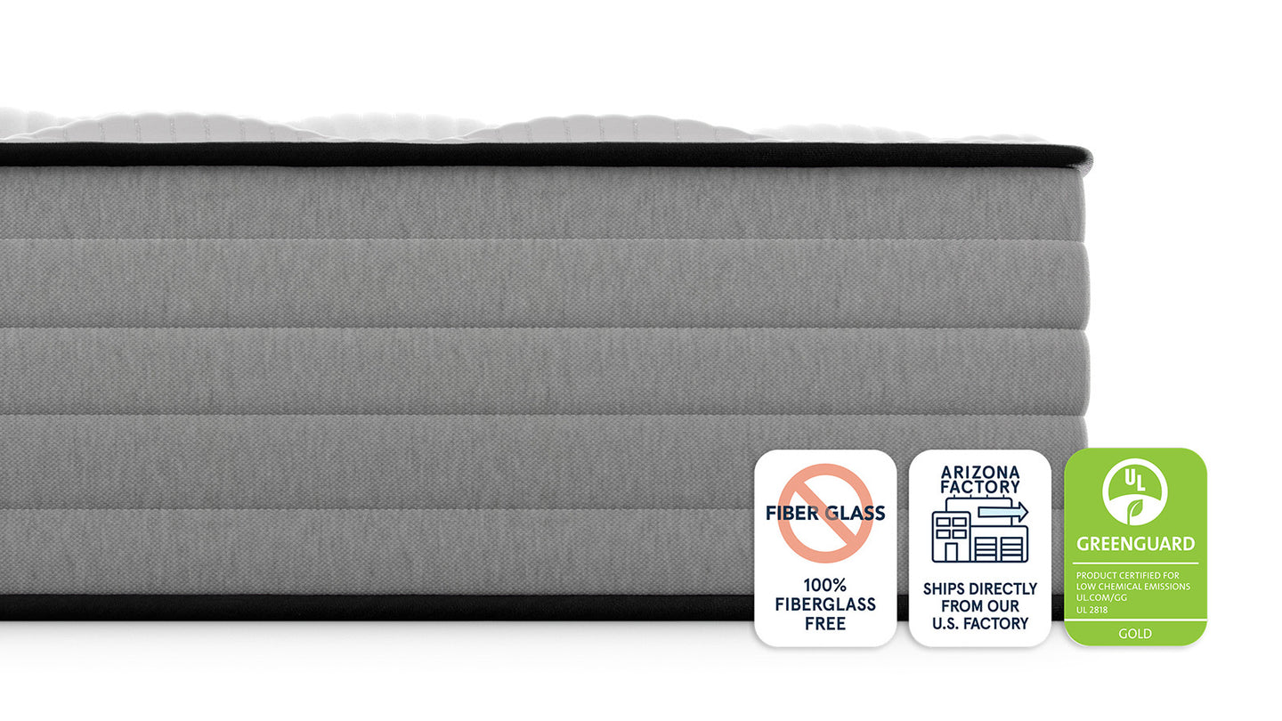 Bear Pro Hybrid mattress side cutout showing 13-inch profile